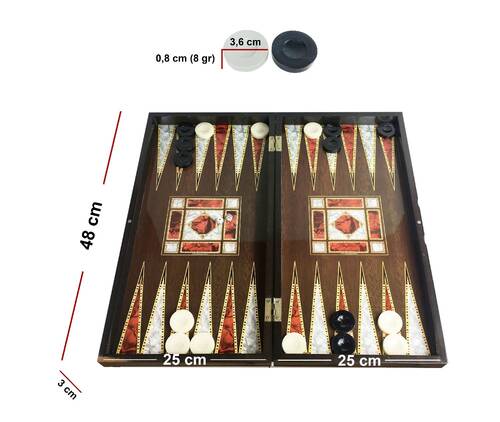 Star Polyester Pearl Backgammon Set Big