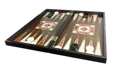 Star Polyester Pearl Backgammon Set Big