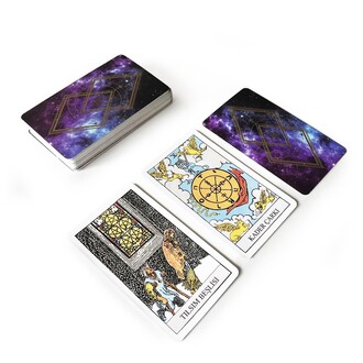 Star Tarot Fal Kartı Oyun Kağıdı 78 Kart(Açık Ambalaj) - Thumbnail