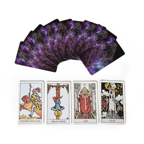 Star Tarot Fal Kartı Oyun Kağıdı 78 Kart(Açık Ambalaj)