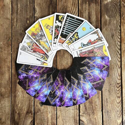 Star Tarot Fal Kartı Oyun Kağıdı 78 Kart(Açık Ambalaj)