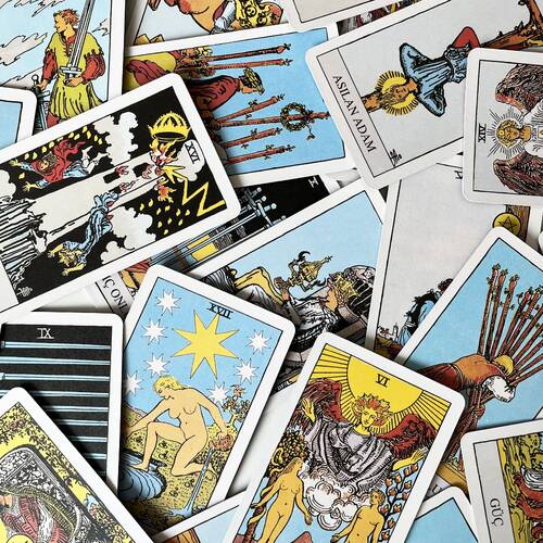 Star Tarot Fal Kartı Oyun Kağıdı 78 Kart(Açık Ambalaj)