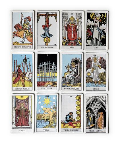 Star Tarot Fal Kartı Oyun Kağıdı 78 Kart(Açık Ambalaj)