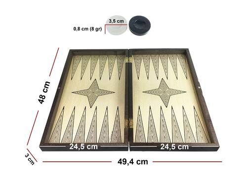 Star Yakma Tavla Dama Büyük Boy--DEFOLU