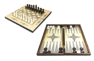 Chess and Backgammon Set of 2 Big Size