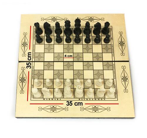 Star Yakma Tavla ve Satranç Seti Büyük Boy - 4