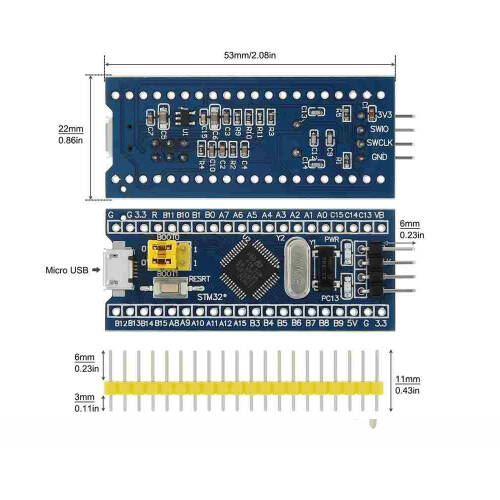 STM32F103C8T6 System Board Microcontroller Core Board STM32 MICRO TYPE-C Arayüz - 4