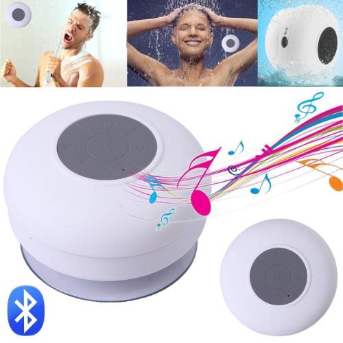 Su Geçirmez Mini Bluetooth Duş Hoparlörü (Beyaz) - 5