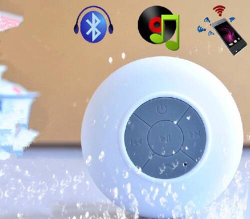 Su Geçirmez Mini Bluetooth Duş Hoparlörü (Beyaz) - 7