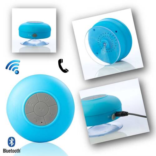 Su Geçirmez Mini Bluetooth Duş Hoparlörü (Mavi) - 2