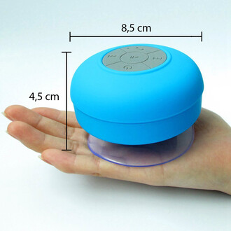Su Geçirmez Mini Bluetooth Duş Hoparlörü (Mavi) - Thumbnail