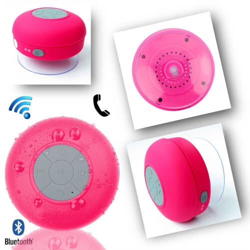 Su Geçirmez Mini Bluetooth Duş Hoparlörü (Pembe) - 2