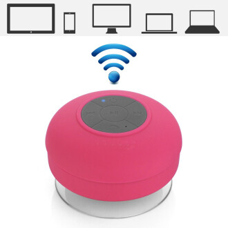 Su Geçirmez Mini Bluetooth Duş Hoparlörü (Pembe) - 9