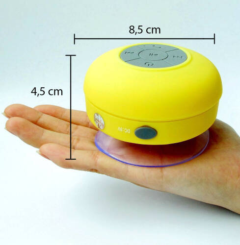 Su Geçirmez Mini Bluetooth Duş Hoparlörü (Sarı) - 3