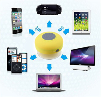 Su Geçirmez Mini Bluetooth Duş Hoparlörü (Sarı) - 9
