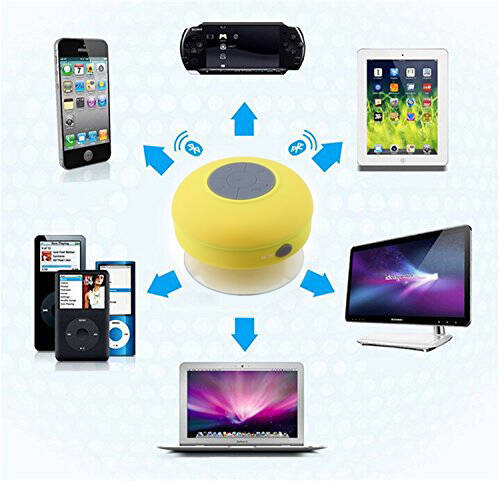 Su Geçirmez Mini Bluetooth Duş Hoparlörü (Sarı) - 9
