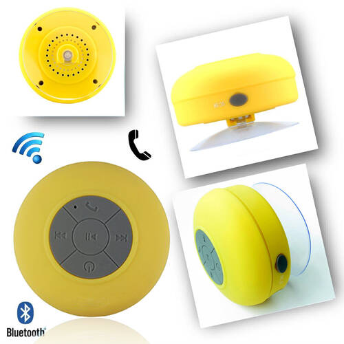 Su Geçirmez Mini Bluetooth Duş Hoparlörü (Sarı)