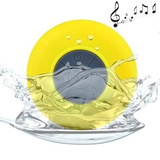 Su Geçirmez Mini Bluetooth Duş Hoparlörü (Sarı) - Thumbnail