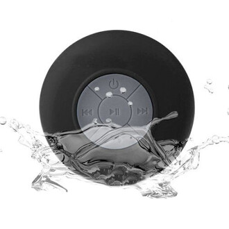 Waterproof Silicone Bluetooth Speaker Shower (Black) - Thumbnail