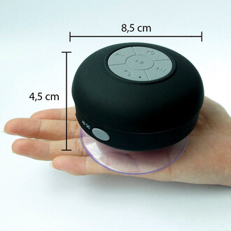 Waterproof Silicone Bluetooth Speaker Shower (Black) - Thumbnail