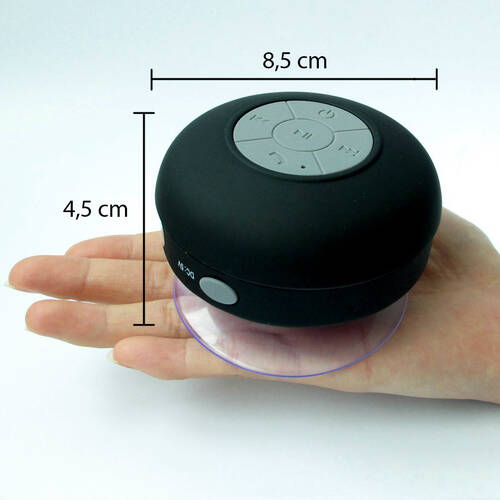Waterproof Silicone Bluetooth Speaker Shower (Black)