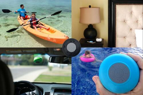 Waterproof Silicone Bluetooth Speaker Shower (Black)