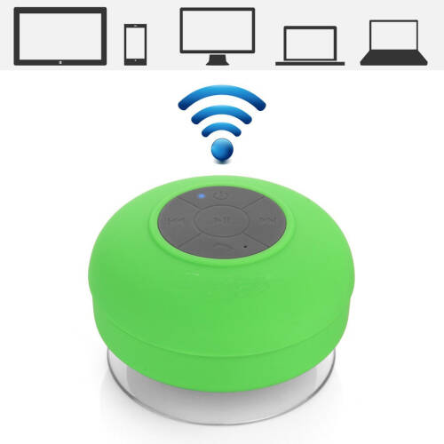 Su Geçirmez Mini Bluetooth Duş Hoparlörü (Yeşil) - 9