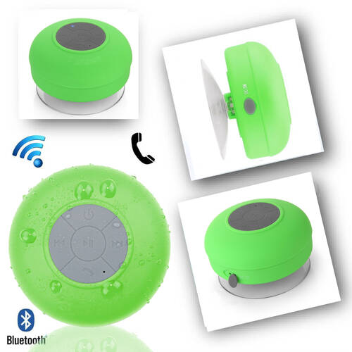 Su Geçirmez Mini Bluetooth Duş Hoparlörü (Yeşil)