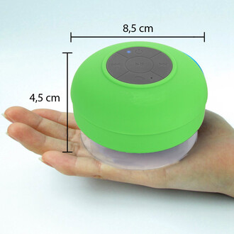 Su Geçirmez Mini Bluetooth Duş Hoparlörü (Yeşil) - Thumbnail