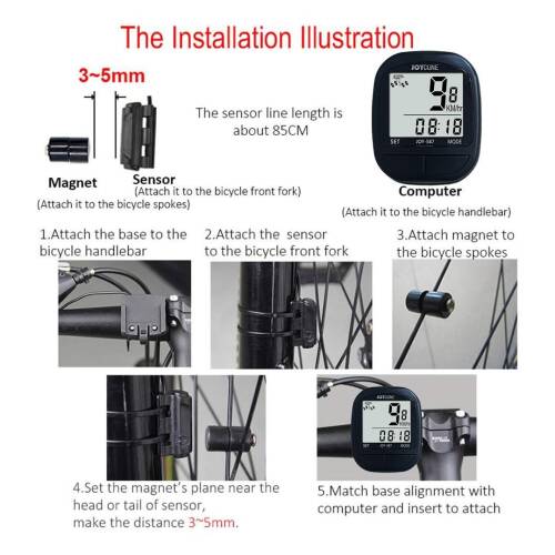 Joycune Sunding Dijital Bisiklet Kablosuz Hız Göstergesi Yol Bilgisayarı Su Geçirmez - 7