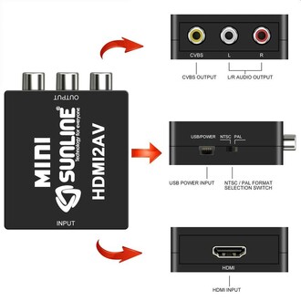 Sunline 170606 Mini AV-HDMI Dönüştürücü - Thumbnail