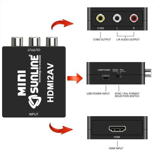 Sunline 170606 Mini AV-HDMI Dönüştürücü