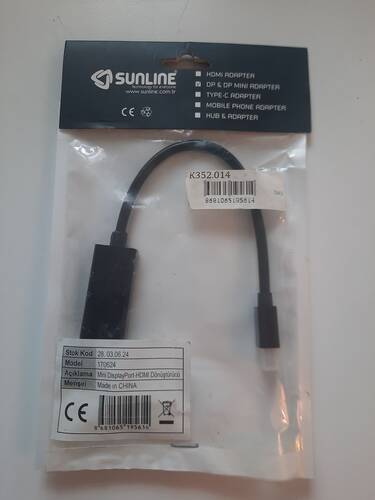 Sunline 170624 Mini DP-HDMI Dönüştürücü - Açık Ambalaj