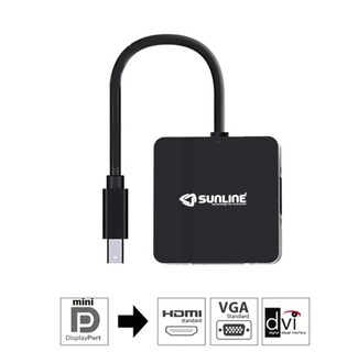 Sunline - Sunline 170627 Mini DP-HDMI/VGA/DVI Dönüştürücü