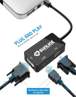 Sunline 170629 Mini DP-HDMI/VGA/DVI Dönüştürücü - Thumbnail