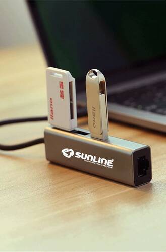 Sunline 1706904 Type C 3X USB 3.0-1X RJ45 Lan