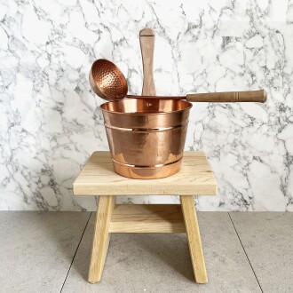 Hand Hammered Copper Sauna Bucket Set - 10