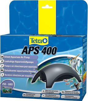 Tetra APS 400 Hava Motoru Çift Çıkışlı 400 L/H – Sessiz Akvaryum Oksijen Pompası (Siyah) 250/600L Akvaryum - 1