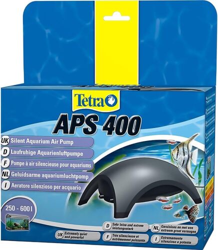 Tetra APS 400 Hava Motoru Çift Çıkışlı 400 L/H – Sessiz Akvaryum Oksijen Pompası (Siyah) 250/600L Akvaryum - 1