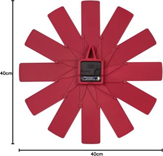 TFA 60.3020.05 Tasarım Duvar Saati, 12 Parça Modüler, Sessiz Sweep Mekanizma Kırmızı – Red Dot 2024 Ödüllü Tasarım - 3