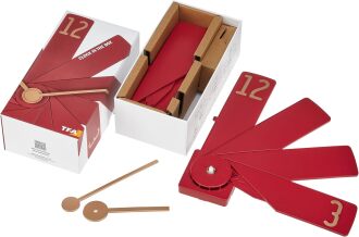 TFA 60.3020.05 Tasarım Duvar Saati, 12 Parça Modüler, Sessiz Sweep Mekanizma Kırmızı – Red Dot 2024 Ödüllü Tasarım - 4