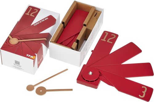 TFA 60.3020.05 Tasarım Duvar Saati, 12 Parça Modüler, Sessiz Sweep Mekanizma Kırmızı – Red Dot 2024 Ödüllü Tasarım - 4