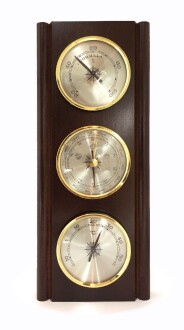 TFA Wooden Analog Weather Station Thermometer Hygrometer Barometer