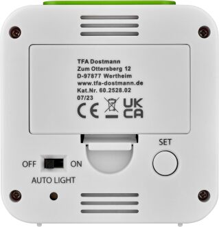 TFA Bingo Işık Sensörlü Ekran Aydınlatmalı Alarmlı Dijital Saat Beyaz - 5