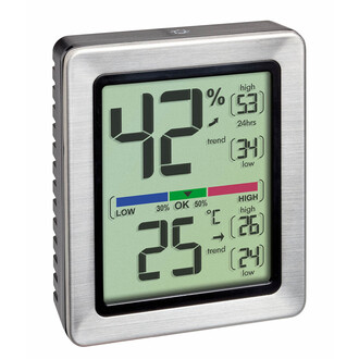 TFA - TFA Exacto Stainless Steel Frame Digital Temperature and Humidity Meter