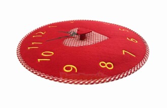 TFA Keçe Kalpli Duvar Saati Kırmızı - 4