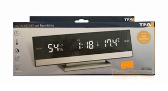 TFA Masaüstü Led Alarmlı Nem Ölçerli Saat Termometre - Thumbnail