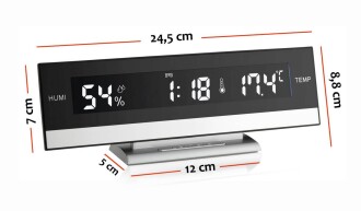 TFA Masaüstü Led Alarmlı Nem Ölçerli Saat Termometre 60.2011 - 5