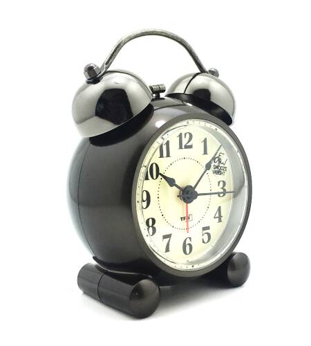 TFA Retro Elektronik Alarmlı Saat Siyah Sessiz Akar Saniye - 5