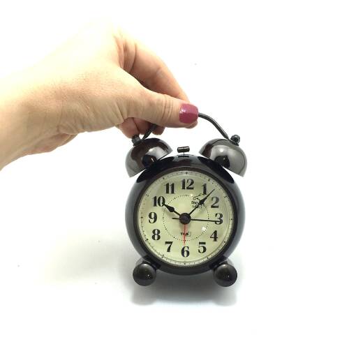 TFA Retro Elektronik Alarmlı Saat Siyah Sessiz Akar Saniye - 8